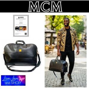 MCM Traveler Weekender Bag w/Adjustable Strap and COA, Vintage. EUC